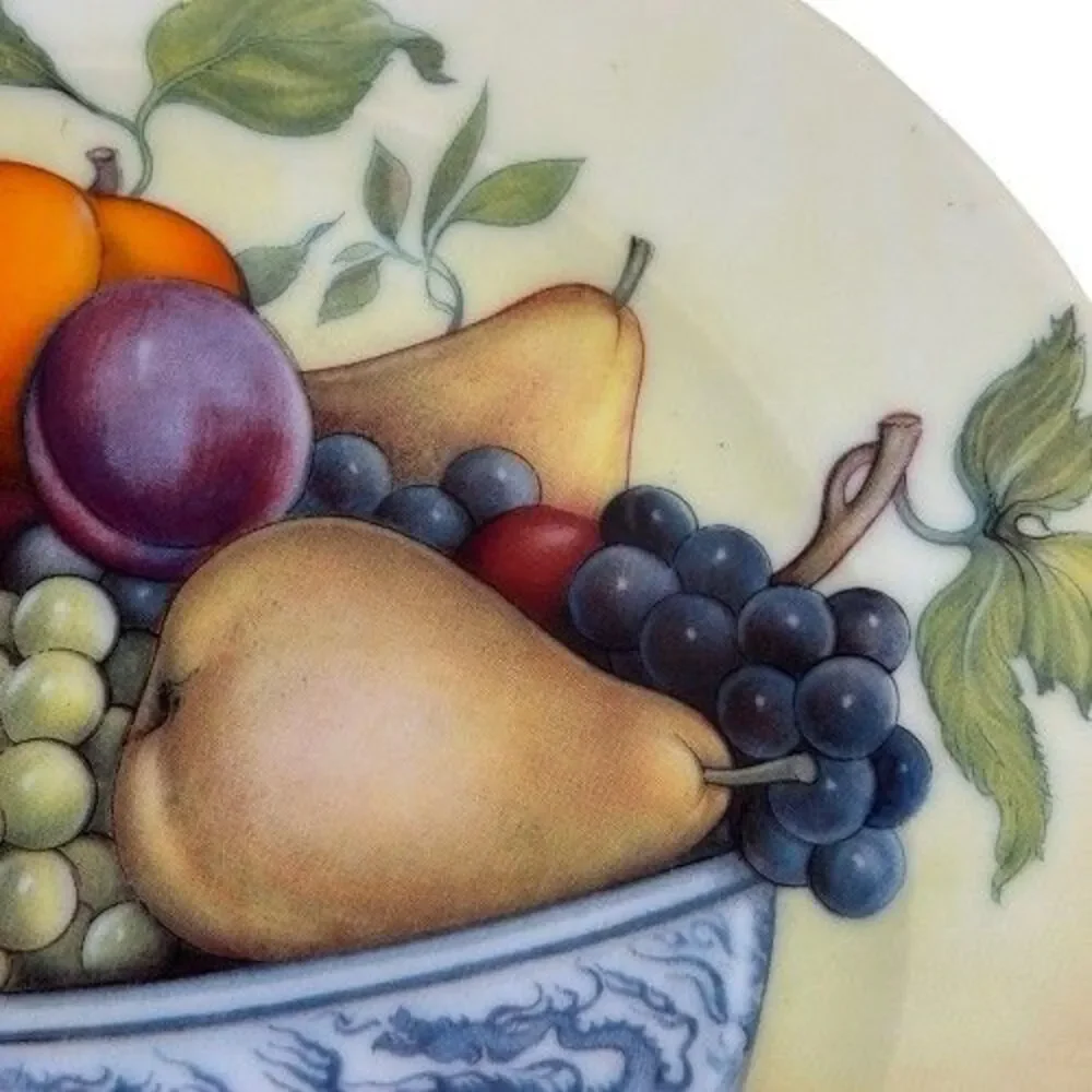 Pair VTG Limoges Plates 1855 L. Marino Godinger Fruit Bowl Still Pears Set of 2